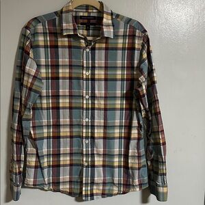 Banana Republic Men's Shirt Slim Fit Plaid Long Sleeve Size-M